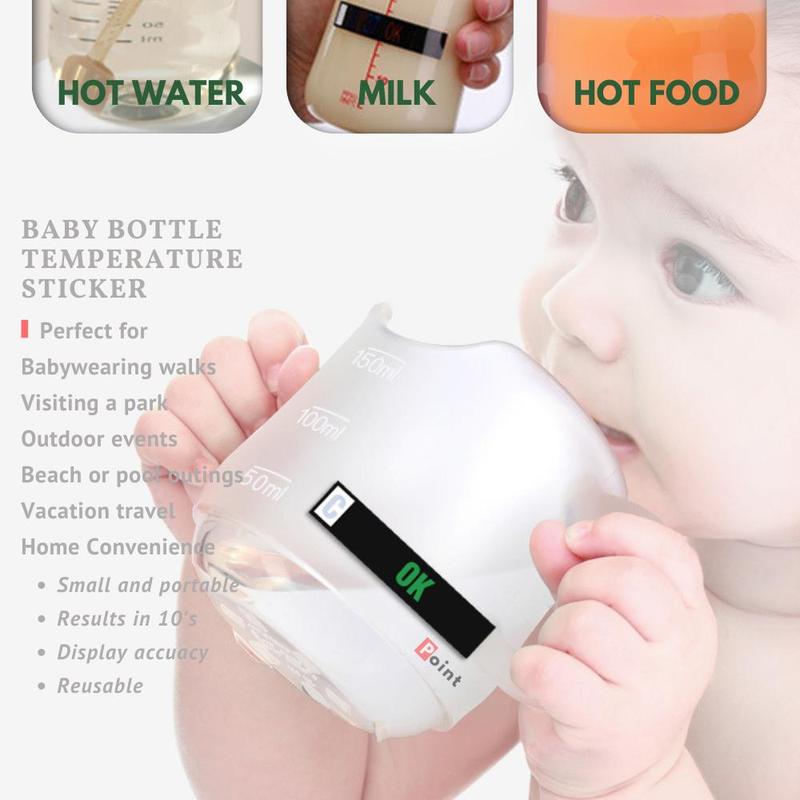 5pcs Baby Bottle Temperature Sensor Sticker, Thermometer Strip for Bottle Temperature Sticker Decal 2