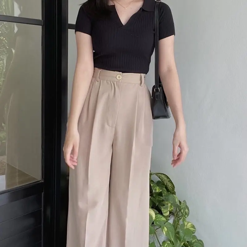 Ziva Kulot Crinkle HighWaist - Loose Pants - Celana Kulot Wanita Panjang Airflow 5