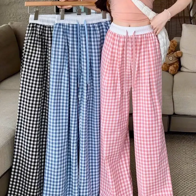 Quần Kẻ Caro Sọc Nữ Ống Xuông Chất Liệu Cát Hàn - Ong, Women, Pants