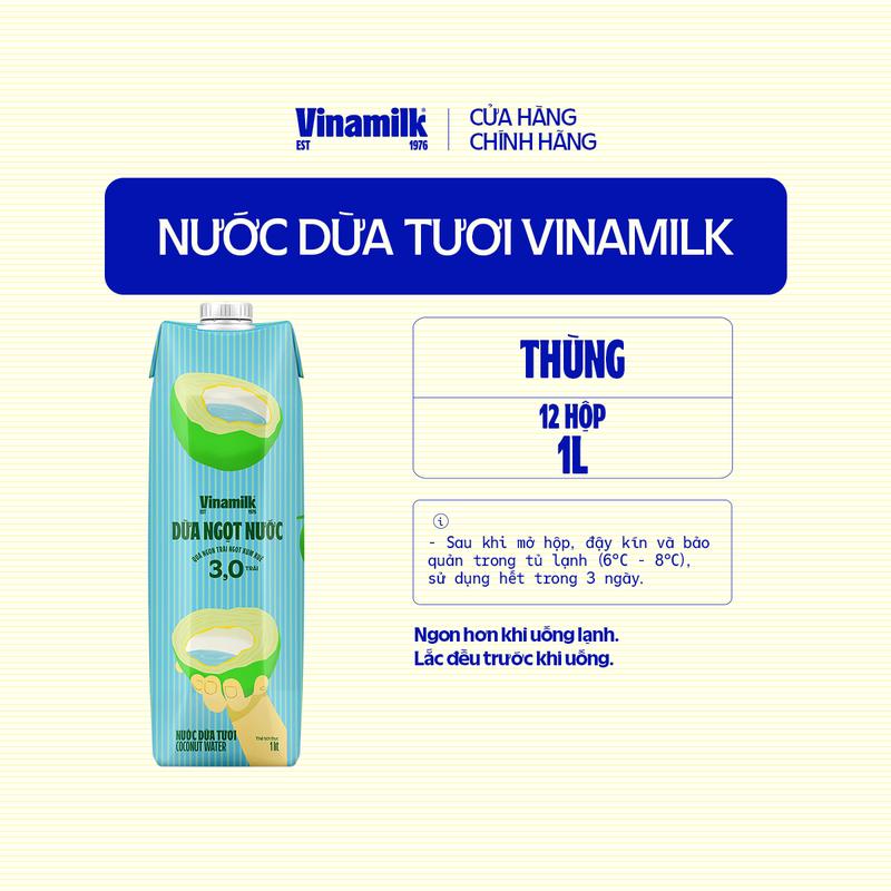 Thùng 12 hộp Nước dừa tươi Vinamilk 1L 5