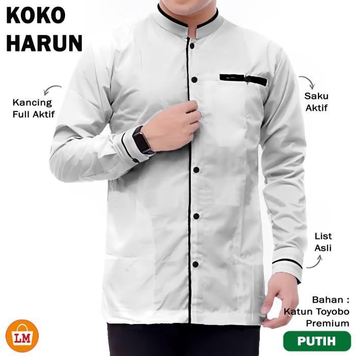 LPM 33158 KOKO HARUN Katun Toyobo Baju Koko Pria Muslim Lengan Panjang Size M - XXXL 3