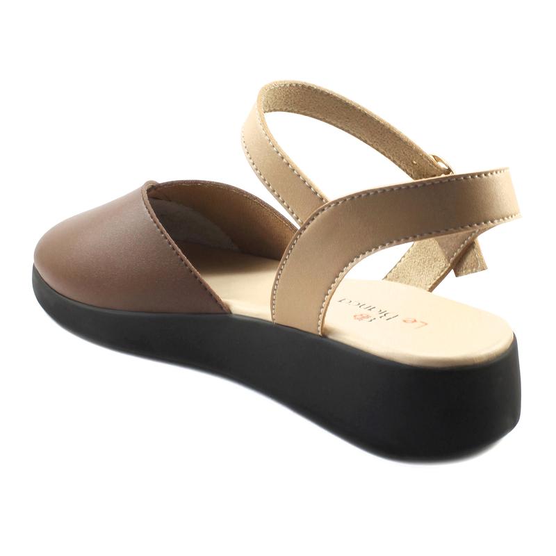 Le Bianca ALY 21-10 Sepatu Sendal Wanita flat sandal Hitam Coklat Putih 4