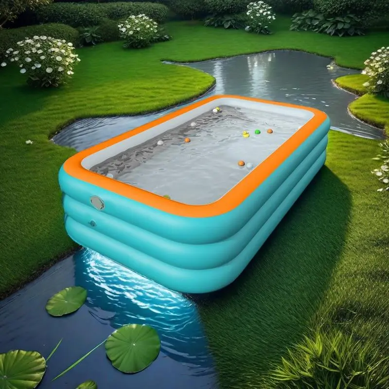Inflatable Swimming Pool, 1 Count Inflatable Swimming Pool for Entertaining and Relaxing, Outdoor Swimming Pool for Home Garden Yard 5
