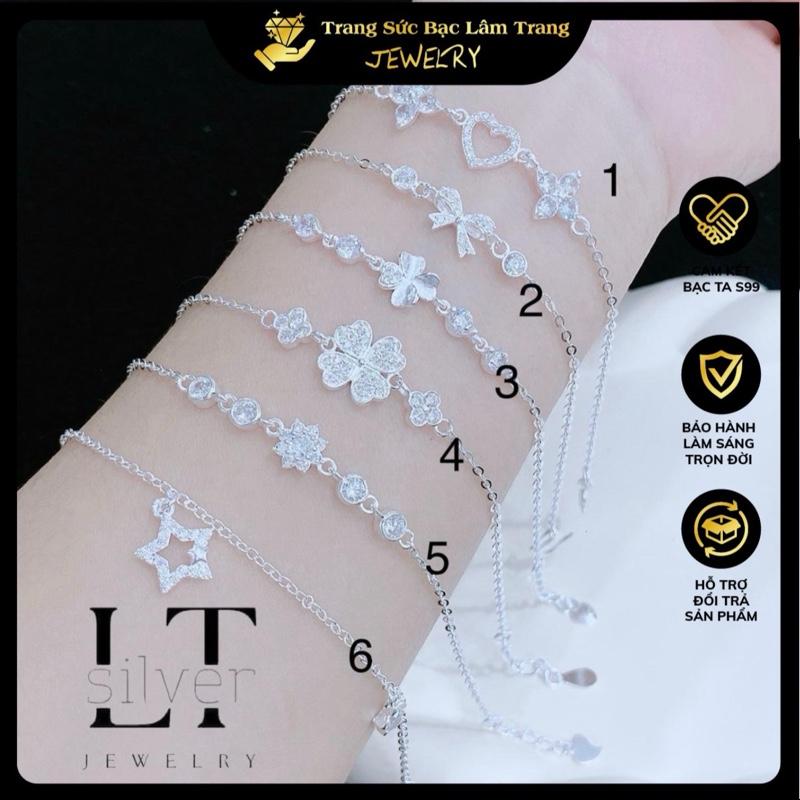 Lắc tay kiểu bạc ta họa tiết xinh xắn dáng nhỏ xinh LTJ459 Hoa Len