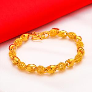 Gelang Tangan, Barang Kemas Bersalut Emas Berongga, Gelang Manik Buddha Cantik, Bersalut Emas 24k, Untuk Wanita, Berat 10.83g