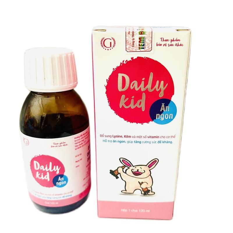 Siro  Ăn Ngon Cho Bé [Daily Kid] - Giúp Cải Thiện Tình Trạng Bé Biếng Ăn - Ăn Không Hấp Thụ - Hệ Tiêu Hoá Kém - Giúp Bổ Sung Thiếu Hụt Lyshin Trong Cơ Thể Bé Vitamin 7
