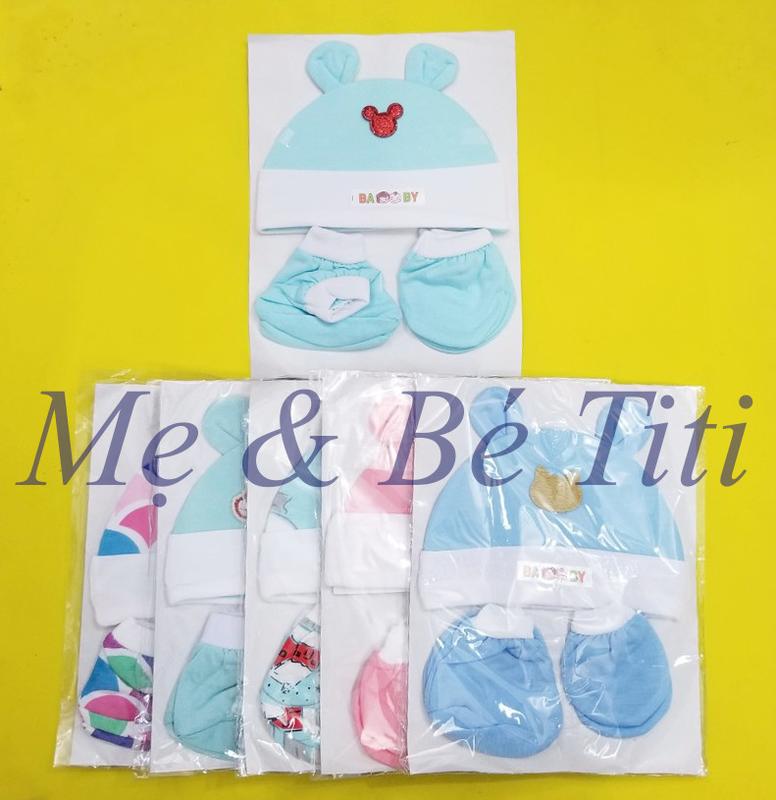 Combo 5 nón + 5 bộ bao tay + 5 bộ bao chân cho bé sơ sinh bốn mùa