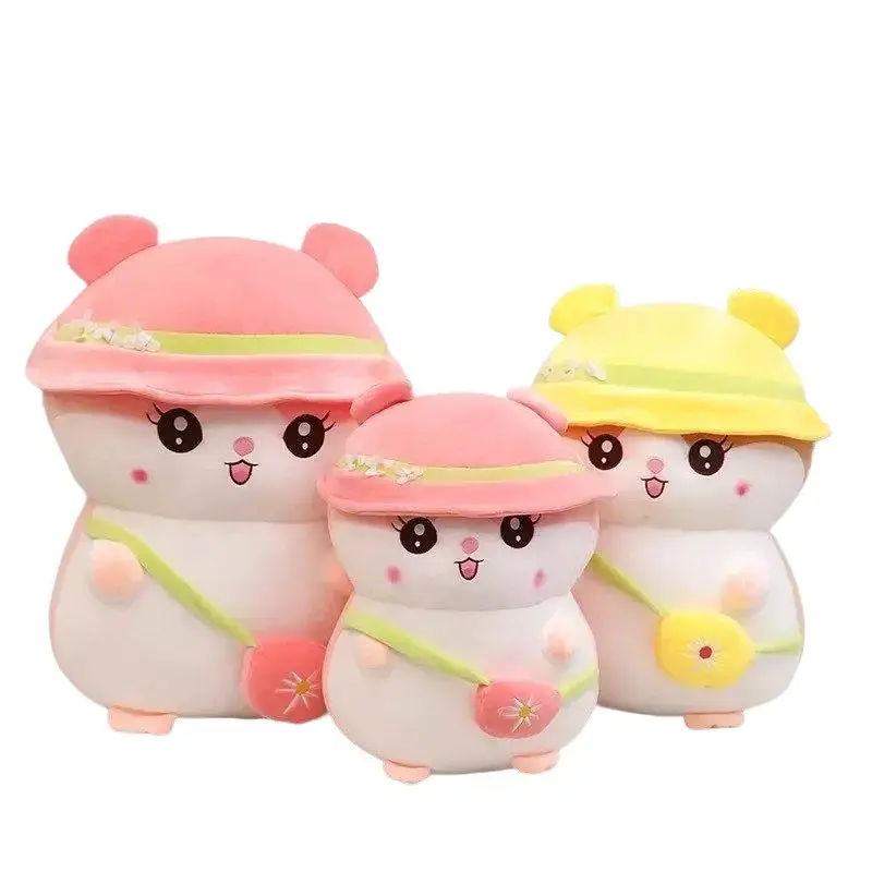 Boneka Hamster Imut Hewan Lucu With Topi dan Tas Boneka Bayi Untuk Kado Ulang Tahun ukuran 30 CM Mainan Dolls Toys