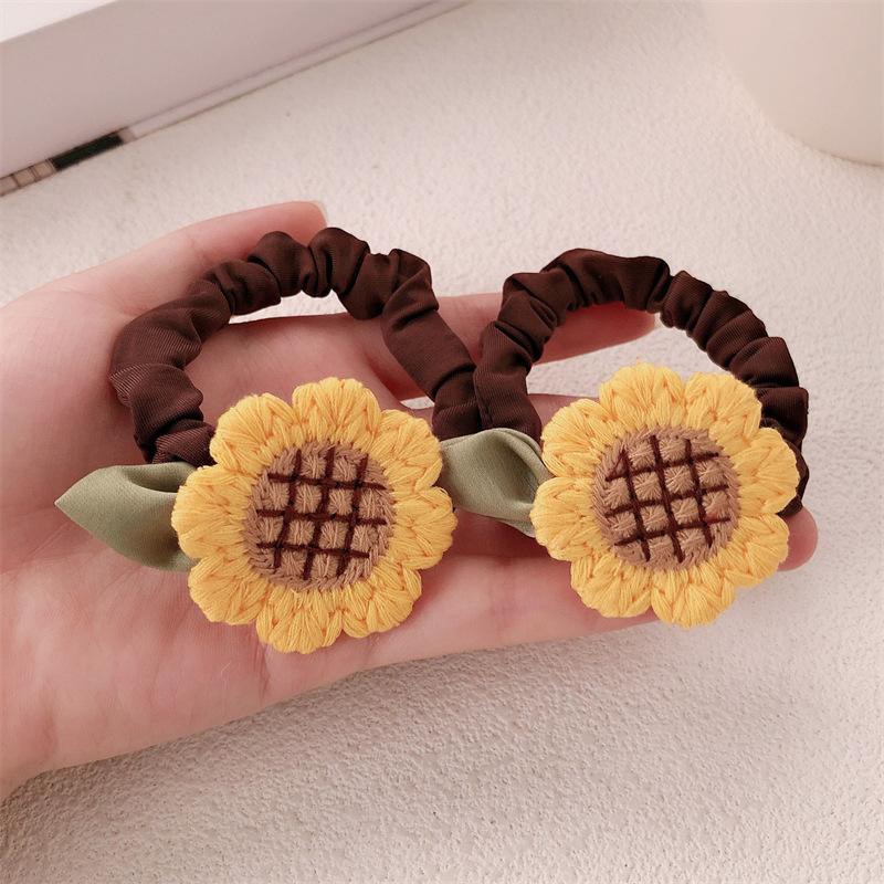 Product Introduction of Sunflower Hair Band Fresh Cute Hair Rope 3