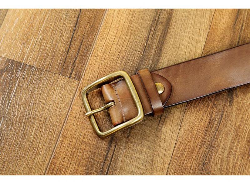 Product Introduction of Thắt Lưng Da, Dành Cho Nam Giới, Bền, Được Làm Bằng Da Thật, Phong Cách Cổ Điển Mỹ, Được Làm Bằng Da Bò Lớp Một, Thắt Lưng Thủ Công, Thường Ngày Và Dễ Phối Đồ Thích Hợp Cho Quần Dài 8