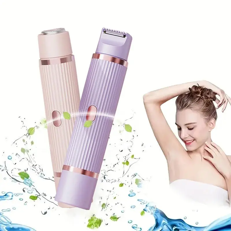 2 in 1 Electric Shaver, Portable Rechargeable Wet and Dry Epilator for Body Hair, Eyebrows, Face, Legs and Underarms, Bikini Trimmer