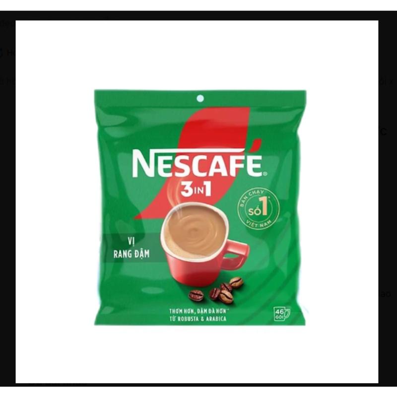  NESCAFE 3in1 RANG XAY ĐẬM VỊ CÀ PHÊ Túi 46 gói x16g Date luôn mới nhất   Xanh bich  Date t12 2026 