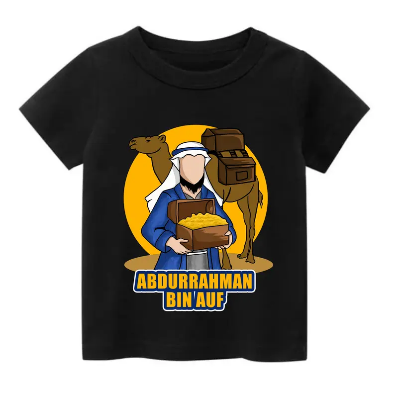 Man Cloth Baju Kaos Dakwah Islam Anak Laki Cowok Sahabat Nabi Abdurrahman Bin Auf Bahan Katun Combed 30s fashion pakaian Muslim 0