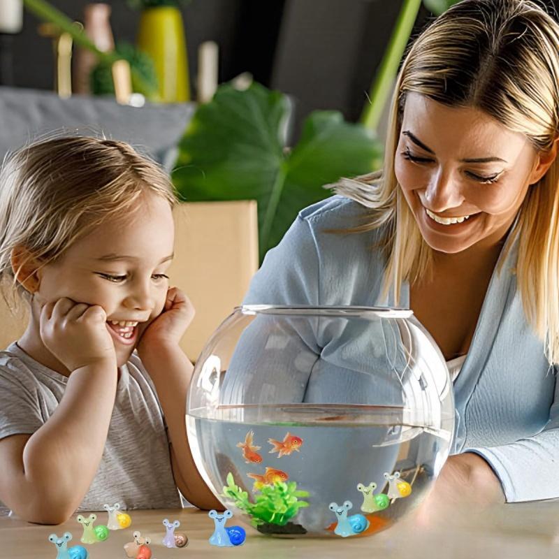 Cute Snail Shaped Fish Tank Decoration, 30/50pcs Cute Luminous Snail Ornament, Micro Landscape Decoration, Pet Supplies 3