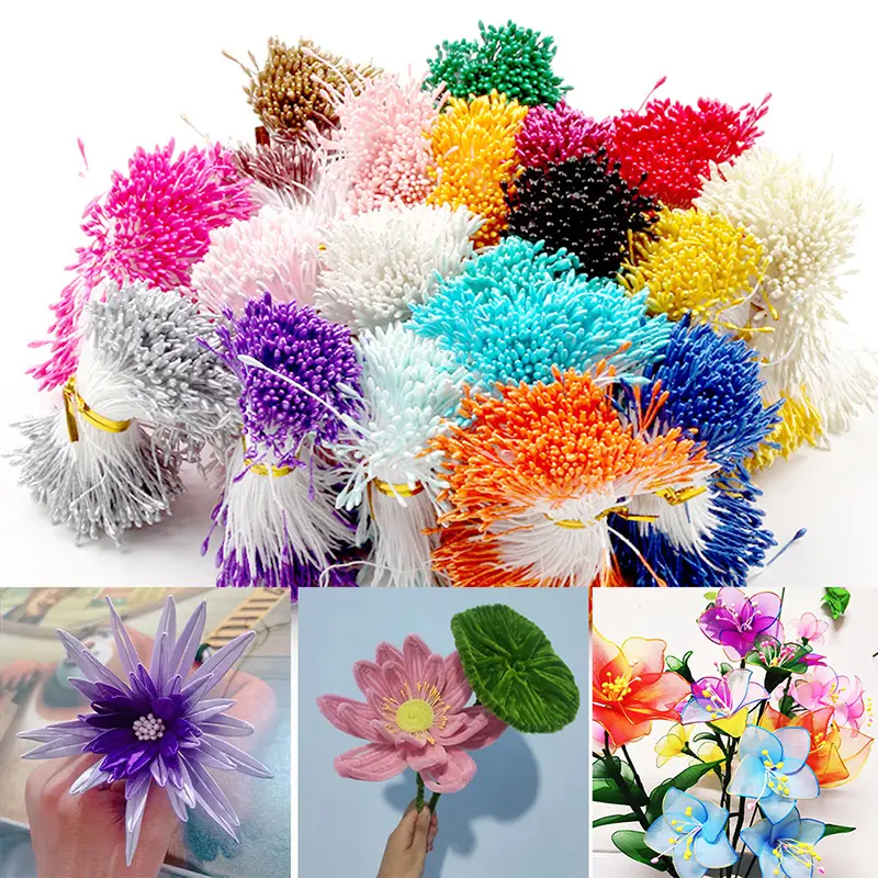 ช่อดอกไม้ขนาดเล็ก 400 ชิ้น ไข่มุกประดิษฐ์ และ Pistil สองปลาย งานฝีมือดอกไม้ DIY เหมาะสำหรับตกแต่งงานแต่งงาน เย็บปักถักร้อย และสมุดภาพ