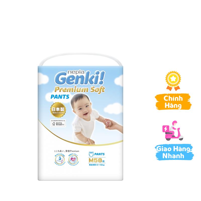  Tã quần Nhật Bản cao cấp Genki  M,58 miếng  