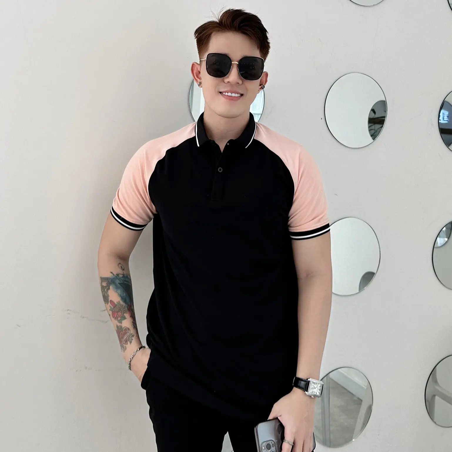 Áo POLO Phối Jena - Áo Phối Lịch Lãm, Chỉnh Chu - Cotton Cao Cấp Menswear Nam Shirt Thun