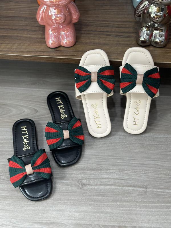 Dép lê bé gái - dép lê nơ xanh đỏ đế kếp lê nơ xanh đỏ Cho Bé