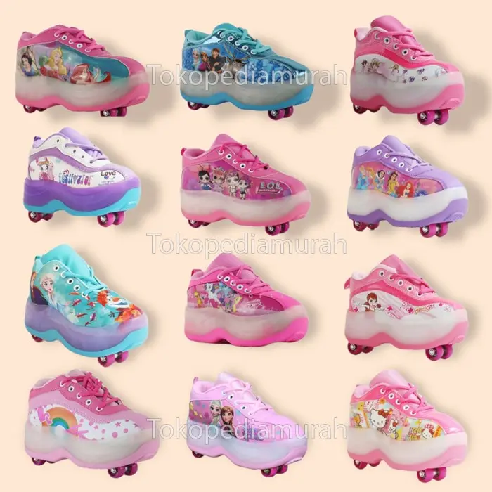 SEPATU RODA ANAK PEREMPUAN KARAKTER - MERMAID PINK, 28