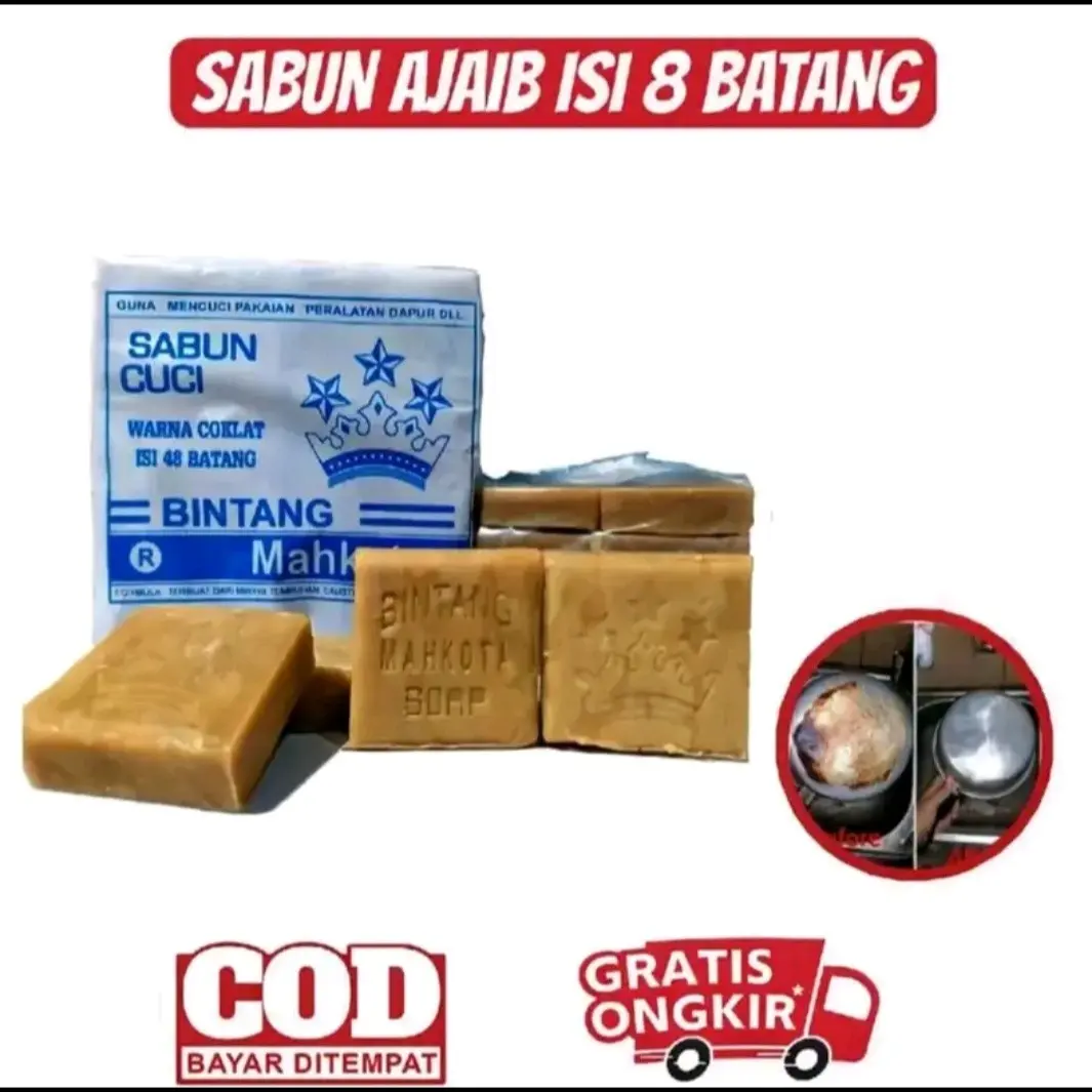 Sabun Batang Ajaib Bintang Mahkota Anti Bakteri - 1 Pack Isi 8 Batang