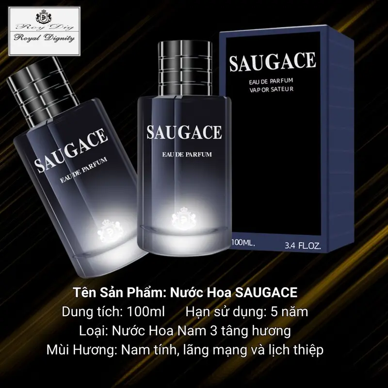 Nước hoa nam thơm lâu hương nhẹ nhàng nam tính Saugace 100ml dầu thơm nam cao cấp NH162 Perfume Cosmetic Xịt Thơm Tinh Dầu 4