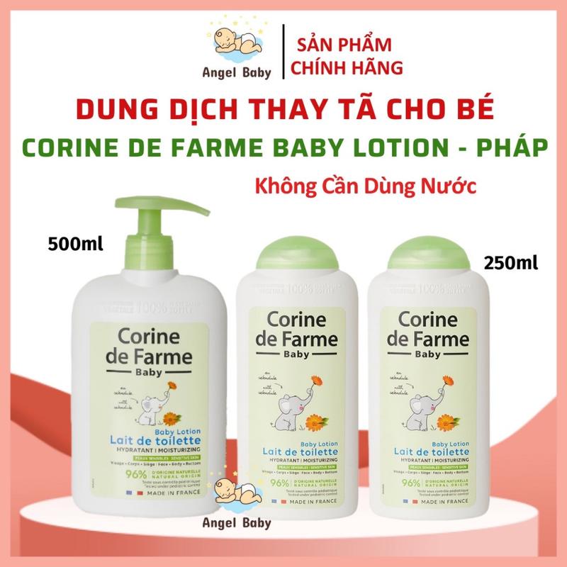 Kem thay tã không cần dùng nước chống hăm cho bé Corine De Farme Baby Lot Pháp, tiện lợi dễ sử dụng, an toàn cho bé