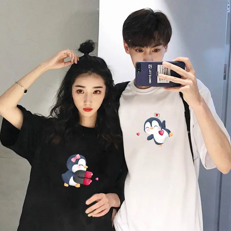 Áo thun, áo phông cặp nam nữ, áo đôi mặc với người yêu in hình CHIM CÁNH CỤT đáng yêu, ý nghĩa, cá tính (GIÁ 1 ÁO) chất vải mềm mịn thoáng mát, phong cách năng động Women  - Men Top 3