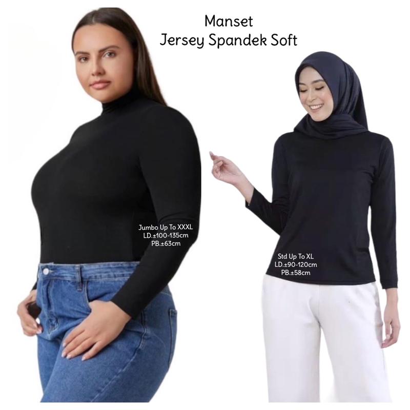 Product Introduction of Manset polos panjang oversize variasi hitam jersey spandek soft Muslim Dalaman 0
