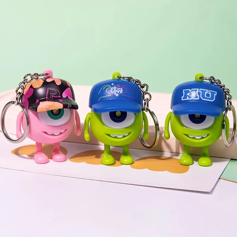 [Versi audio]LED I love you Mike Gantungan Kunci Key Chain Lucu glitter kunci mobil   ​​​​Mainan Disney Monster Inc Lampu Led Bersuara Berbunyi  / Monster Inc Mike James/MichaelWazowski 5