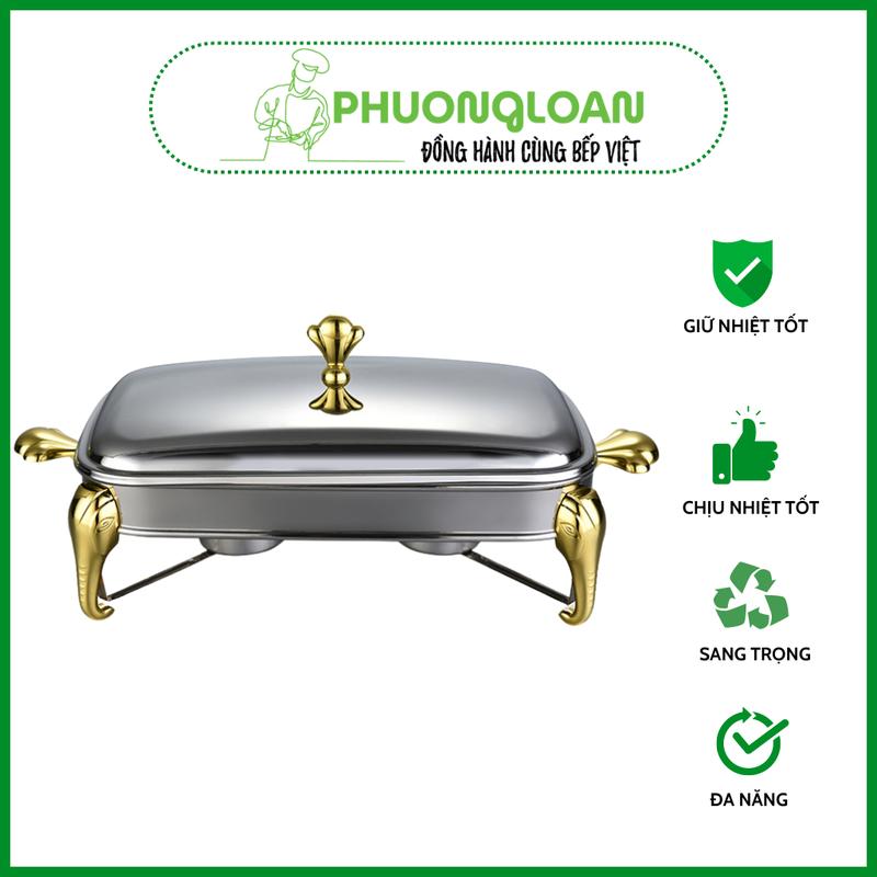  Nồi hấp chữ nhật Inox 2.9 và 2.4 lít khay hấp cầy cá và thịt thú rừng  giúp giữ nóng  siêu sang trọng 