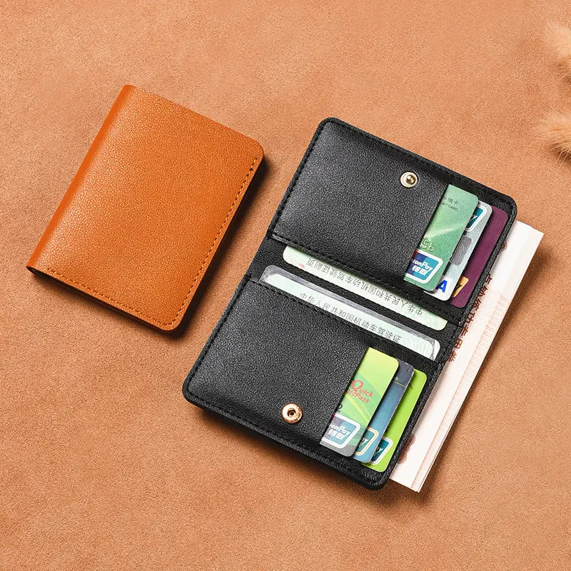 Fashionable new women's wallet simple folding buckle small wallet driver's license card bag male student soft wallet men's wallet salisi gang small wallet