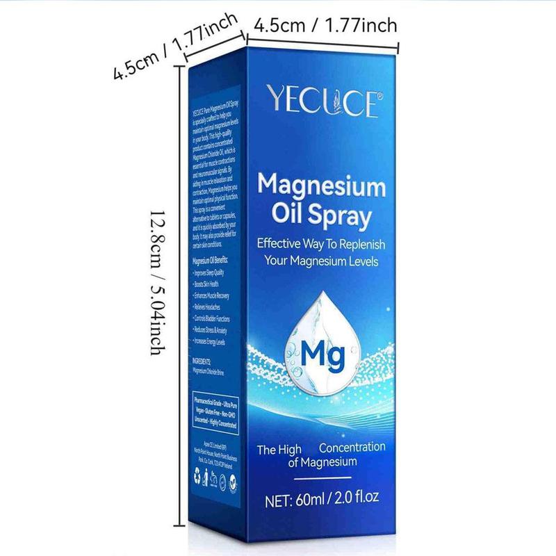 60ml Pure Magnesium Oil Spray, Multi-functional Comfort Moisturizing Body Skincare Oil, Hydrating Body Care Liquid for Women & Men, Body Moisturizer, Back To School, Body Spray, Body Care Products, Christmas Gift, Body Care 2