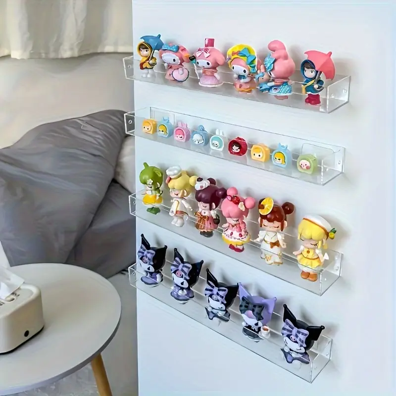 Anime Racking Storage Wall-Mounted Transparent Display Rack for Collectibles, Suitable for ...