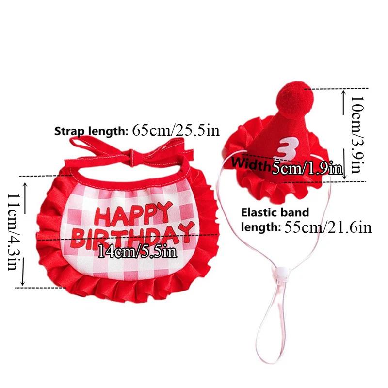 Product Introduction of Cat Birthday Scarf Hat Set Dog Birthday Party Supplies Pet Scarf Cute Puppy Birthday Hat Scarf Decor For Small Medium Pets 2024 0