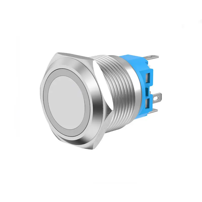 Nút Kim loại nhấn Tự nhả 22mm, Ấn Tự phục hồi có LED 3V-6V, 12-24V, 110-220V 4