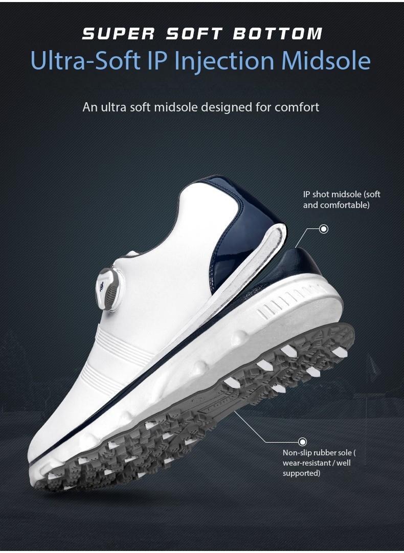Product Introduction of [PGM] Mens Waterproof Golf Shoes BOA Fit System Rotating Lace Soft Spikes All Terrain Traction Quick Dry Midsole Tour Ready Design Xz164 12