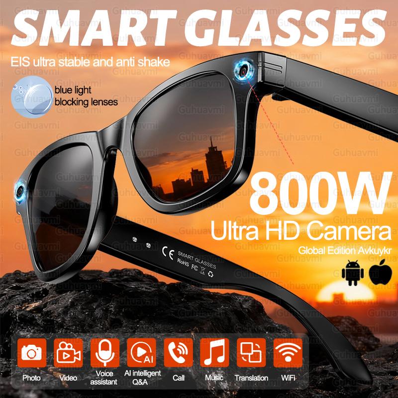 2026 Brand New 8MP Camera Glasses Color-Changing AI Smart Bluetooth Glasses Photo Video Recording Waterproof Call Smart Sunglass