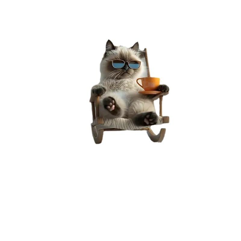 New Cross-border Cute Cat Acrylic Material Flat Car Hanging Backpack Accessories Home Decoration 4