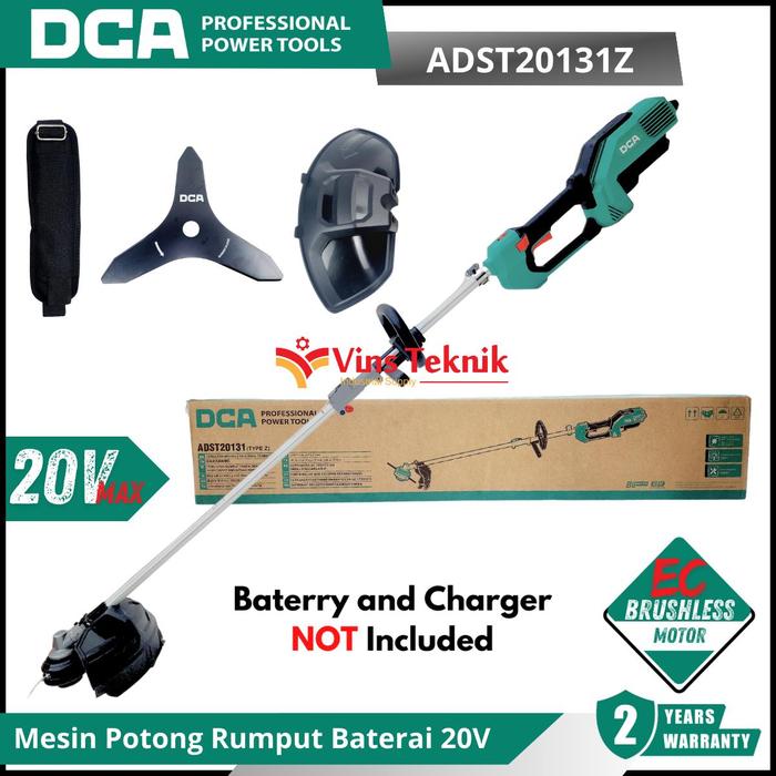 Gambar DCA ADST20131Z Mesin Potong Rumput Baterai Cordless Brushless String Trimer 20V ADST20131 Z dari Vins Teknik Bekasi Kota Bekasi Tokopedia