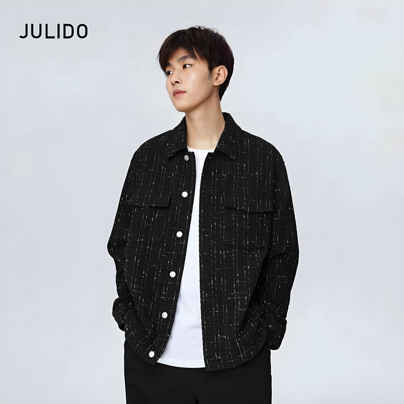 Xả kho 99k Áo khoác nam dạ tweed nam nữ kẻ hai lớp JULIDO Menswear Jacket