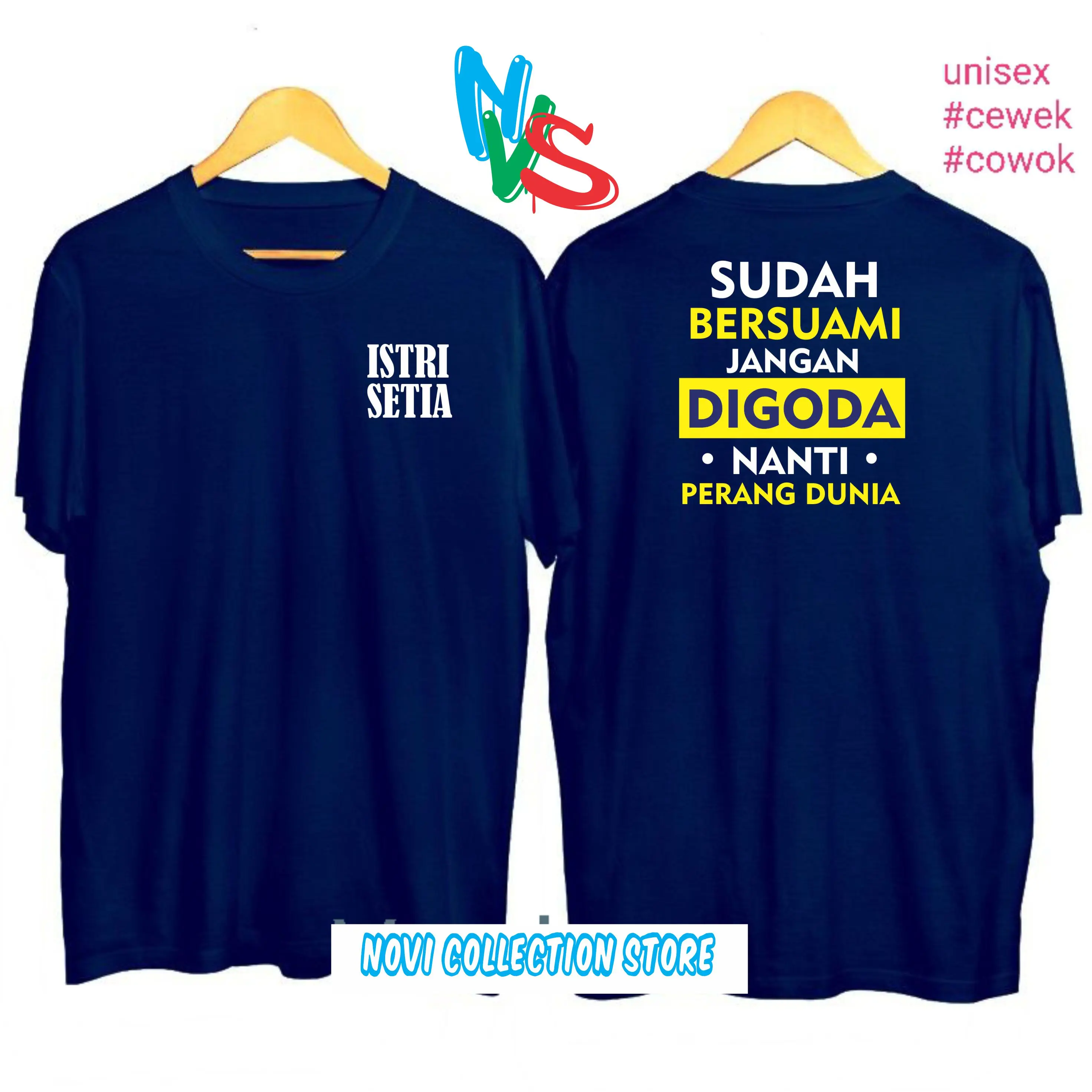 Kaos istri setia / 473 / kaos model terbaru / sudah bersuami jangan digoda nanti perang dunia / katun kombed Baju Cowok Lembut Sablon Combed Distro Keren Pria