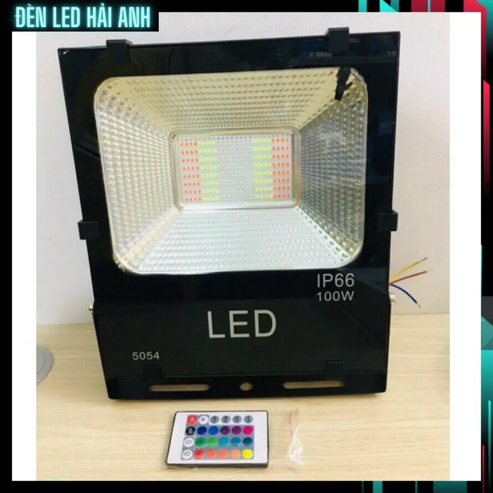 đèn pha nhiều màu, phaled đổi  màu RGB có điều khiển chiếu biển 20w/30w/50w/100w - Đèn Led Hải Anh