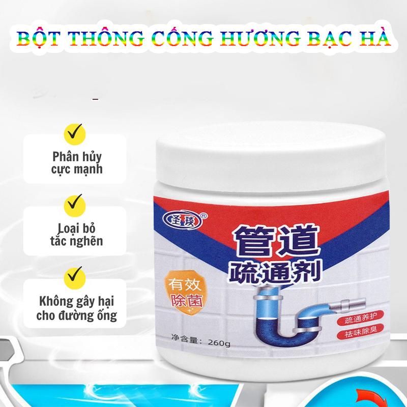  Bột Thông Tắc Cống Thần Thánh Hương Chanh Bạc Hà Cực Mạnh 