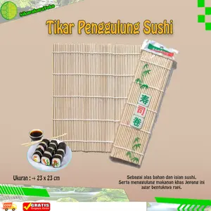 Tikar Penggulung Sushi / Cetakan Alat Pembuat Sushi / Makisu Bamboo Roll Rolling Mat Gulungan Nasi Kimbab