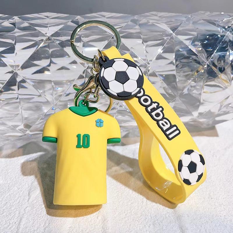 Product Introduction of Football No. 7 No. 10 Jersey Keychain Doll Couple Bags Schoolbag Pendant Car Key Chain 7