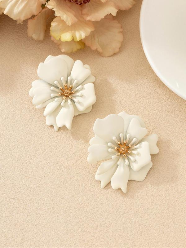 Women's Cute Flower Design Stud Earrings, 6 Pairs Elegant Multicolor Stud Earrings for Party, Daily Decor, Trendy All-match Vintage Jewelry for Birthday Gift 6