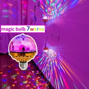 Bohlam Lampu Disco Magic Ball RGB / Lampu LED RGB E27 7WARNA Kristal