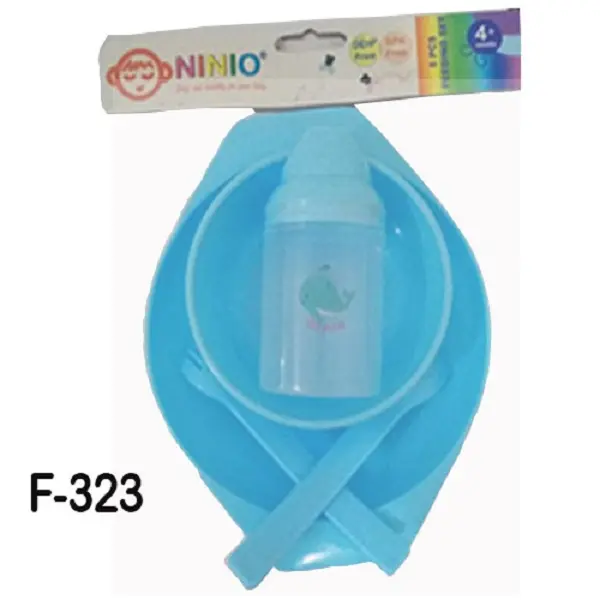 Ninio Feeding Set Perlengkapan Makan Bayi 5 in 1 F323 Piring Sendok