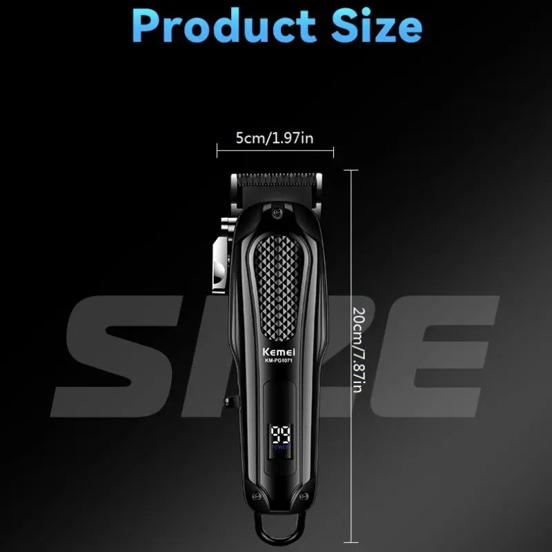 Electric Hair Clipper, Professional Hair Trimmer with LCD Display, Rechargeable Hair Cutting Machine for Men, Barber Clipper for Home & Salon Use 1