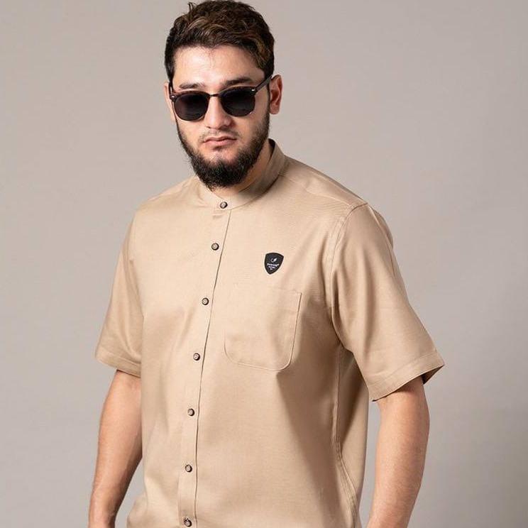 Baju koko lengan pendek terbaru motif polos 2